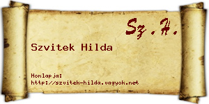Szvitek Hilda névjegykártya